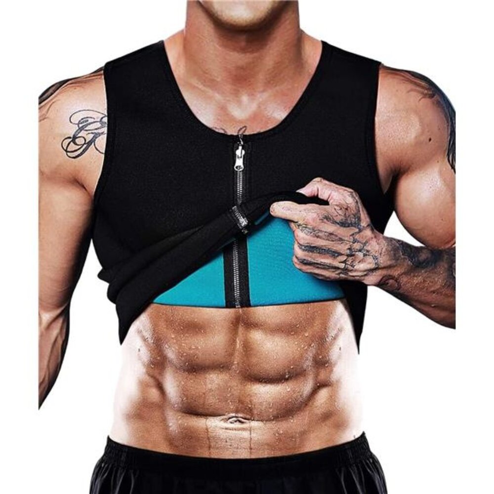 Men Sauna Vest HotSweat Waist Trainer Corset Neoprene TankTop Shapewear Slimming